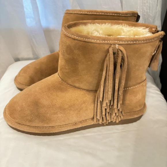 Bjorndal Shearling “Josie”Fringe Boots New Condition Leather upper Size 8 Bootie - Picture 1 of 5